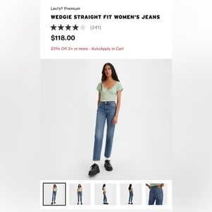 levi’s wedgie dark blue jean size 25